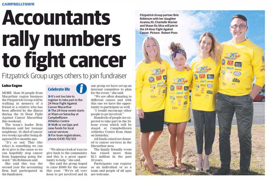 Accountants rally numbers to fight cancer